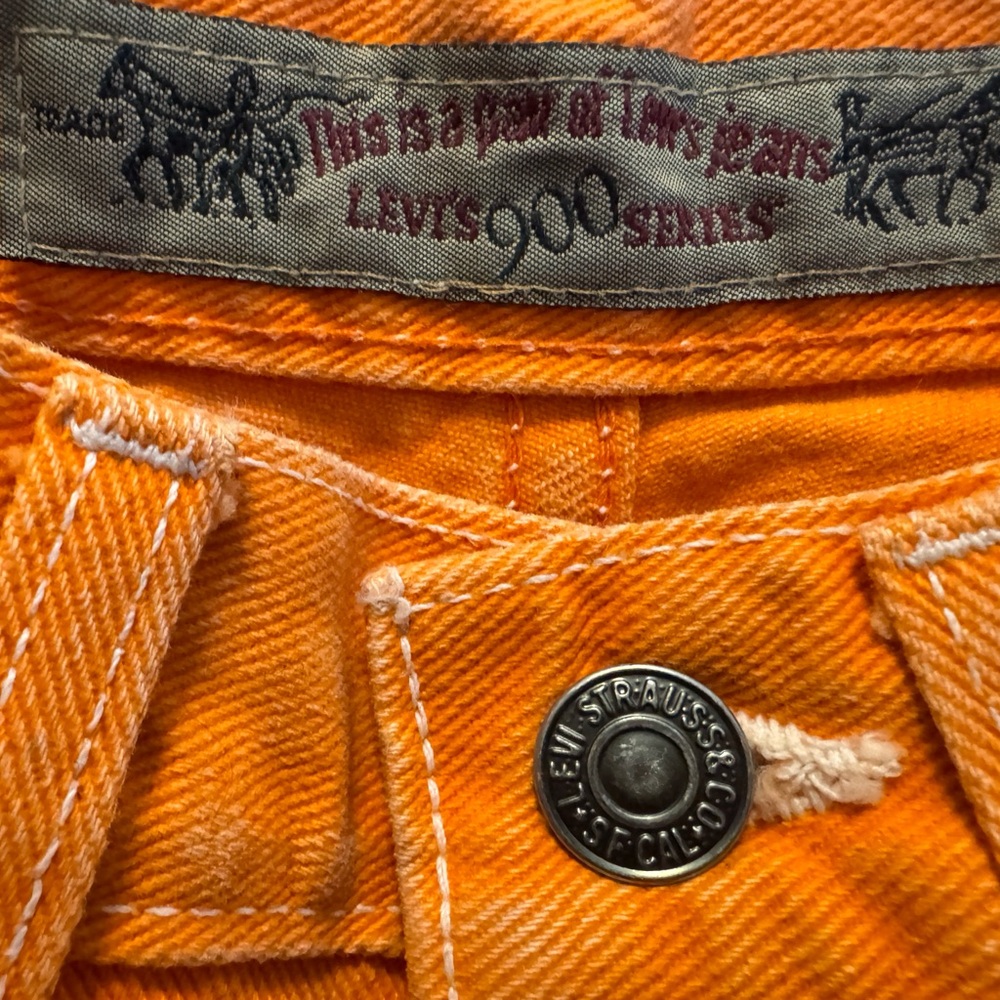 NWT VINTAGE Levi’s 900 Series SLIM Orange Jeans Women’s size 5 Jeans - Picture 4 of 12